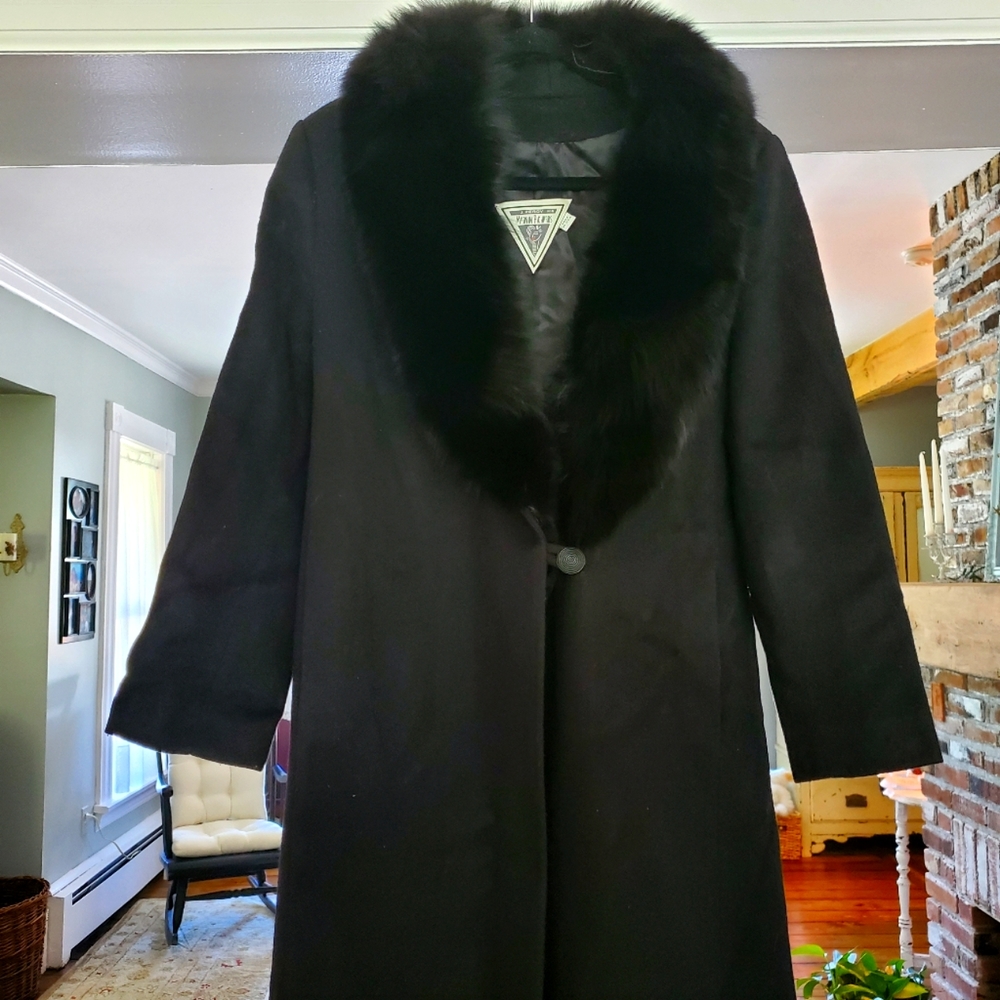 Full Length Fox Fur Collar Coat